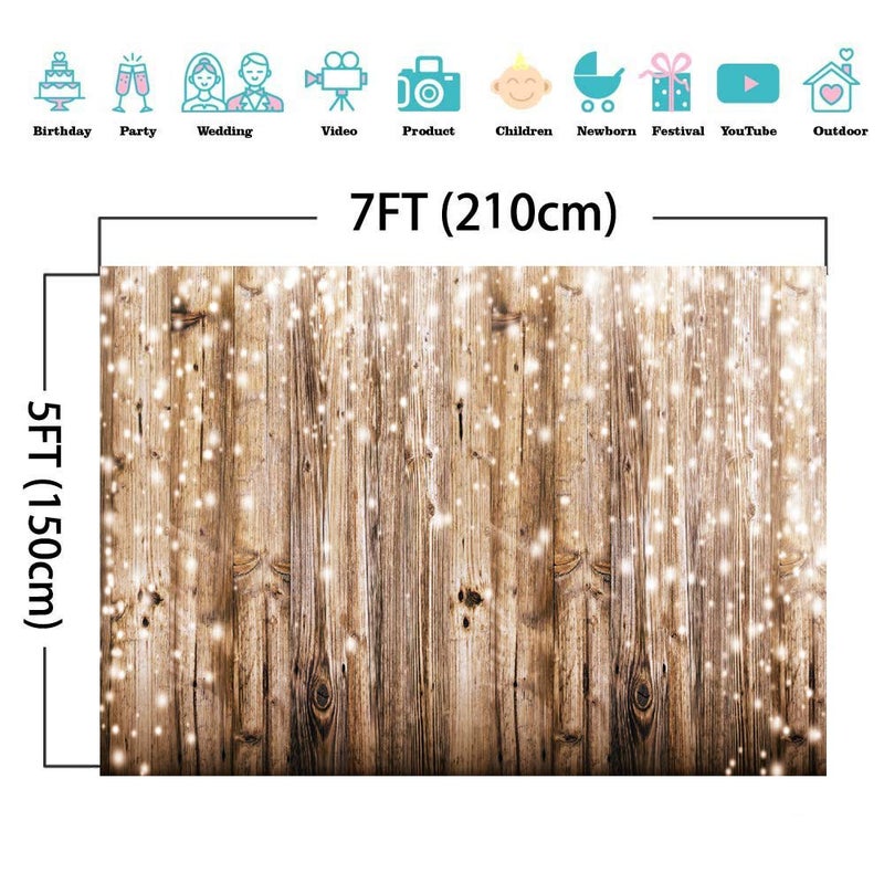 SJOLOON Rustic Wood Vinyl Photography Backdrop Nostalgia Wood Floor Photo Backdrop Baby Newborn Photo Studio Props JLT10359 (7x5FT) Yellow - Image 4